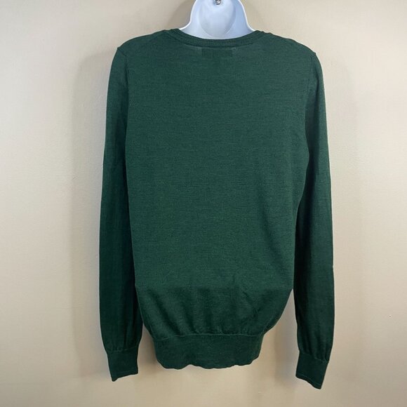 Banana Republic Preppy Indie Academia Sweater Medium Forest Merino Wool Layering - Picture 2 of 9